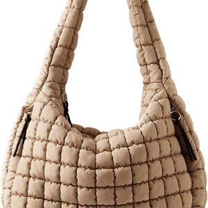 Puffer Tote Bag Nylon Quilted Crossbody Travel Gym Work 20L